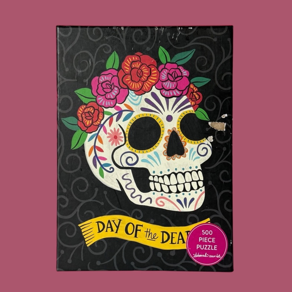 NEW Sealed Day of the Dead Sugar Skull 500 Piece Jigsaw Puzzle by Deborah Curiel
